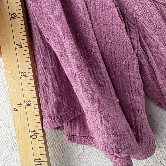 Rewind Lavender Button-Front Peplum Blouse Cottagecore Flowy Sleeves Small Boho - Picture 11 of 11